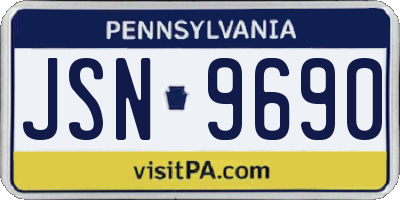 PA license plate JSN9690