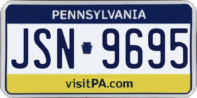 PA license plate JSN9695