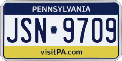 PA license plate JSN9709
