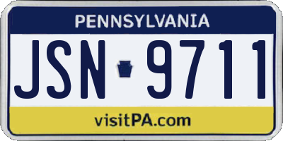 PA license plate JSN9711