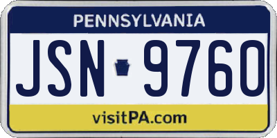PA license plate JSN9760