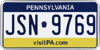 PA license plate JSN9769