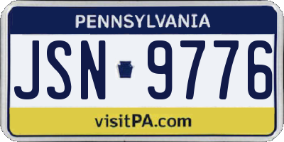 PA license plate JSN9776