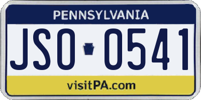 PA license plate JSO0541