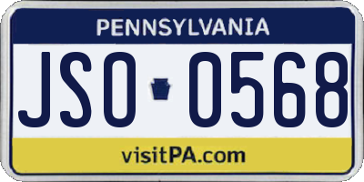 PA license plate JSO0568