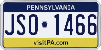 PA license plate JSO1466