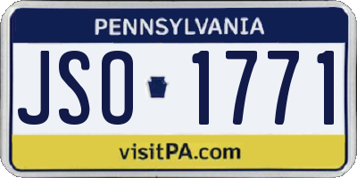 PA license plate JSO1771