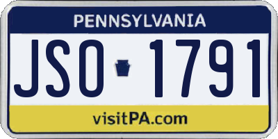 PA license plate JSO1791