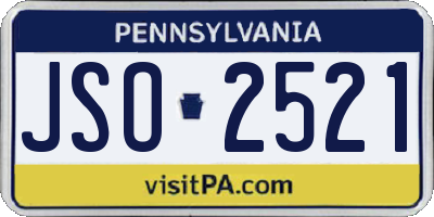 PA license plate JSO2521