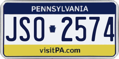 PA license plate JSO2574