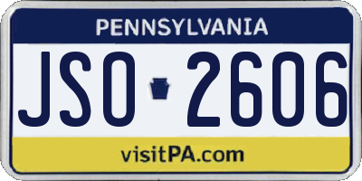 PA license plate JSO2606