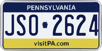 PA license plate JSO2624