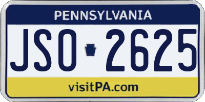 PA license plate JSO2625