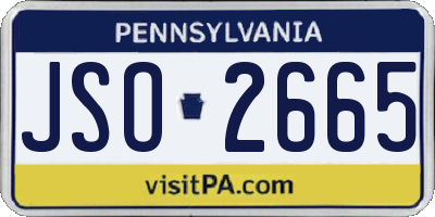 PA license plate JSO2665