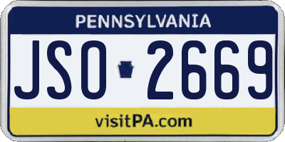 PA license plate JSO2669