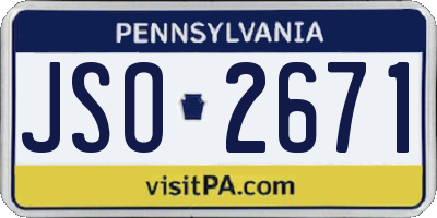 PA license plate JSO2671