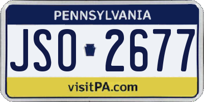 PA license plate JSO2677