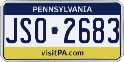 PA license plate JSO2683
