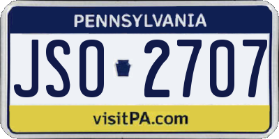 PA license plate JSO2707