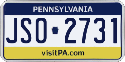 PA license plate JSO2731
