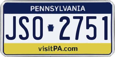 PA license plate JSO2751