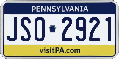 PA license plate JSO2921