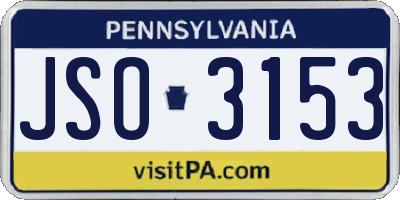 PA license plate JSO3153