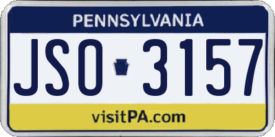 PA license plate JSO3157