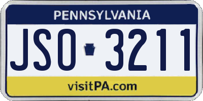 PA license plate JSO3211