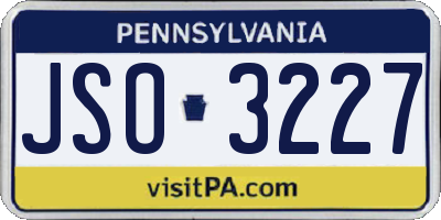 PA license plate JSO3227