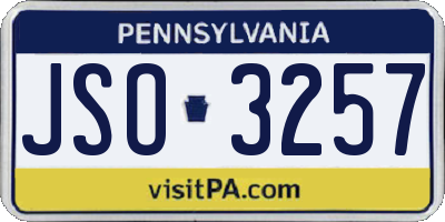 PA license plate JSO3257