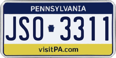 PA license plate JSO3311
