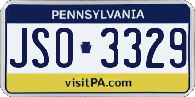 PA license plate JSO3329