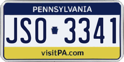 PA license plate JSO3341