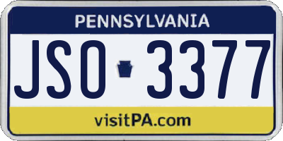 PA license plate JSO3377