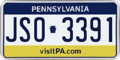 PA license plate JSO3391