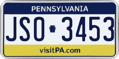 PA license plate JSO3453