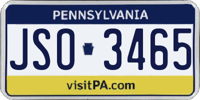 PA license plate JSO3465