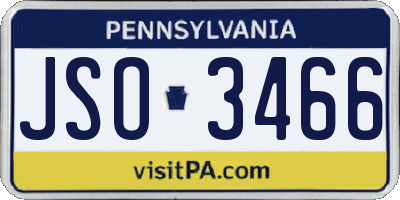 PA license plate JSO3466