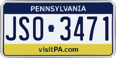 PA license plate JSO3471