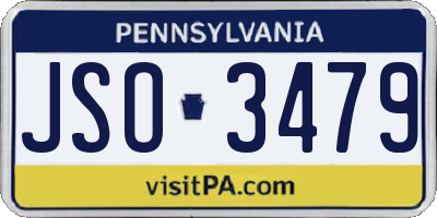 PA license plate JSO3479