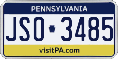 PA license plate JSO3485