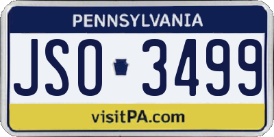 PA license plate JSO3499