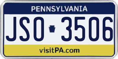 PA license plate JSO3506