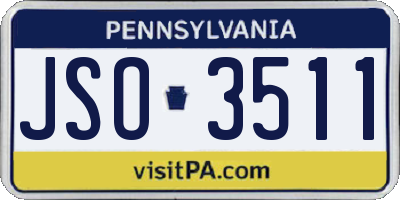 PA license plate JSO3511