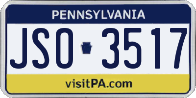 PA license plate JSO3517