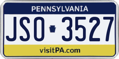 PA license plate JSO3527