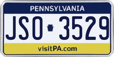 PA license plate JSO3529