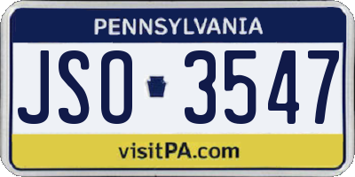 PA license plate JSO3547