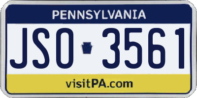 PA license plate JSO3561